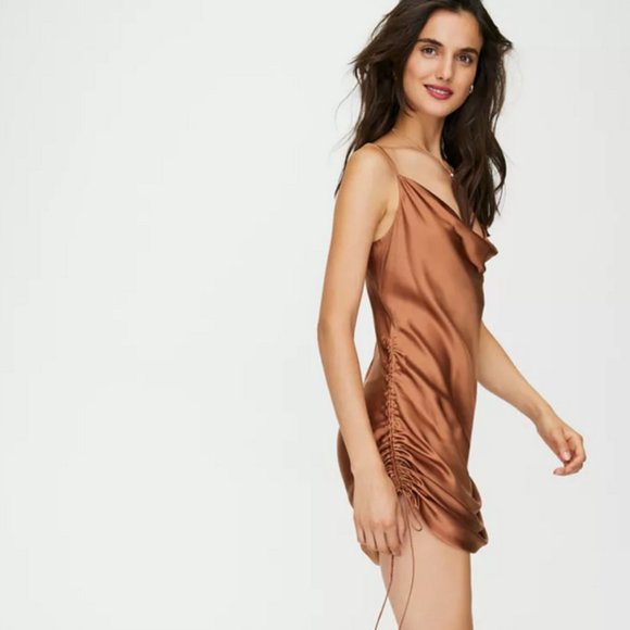 Aritzia Wilfred Only Ruched Slip Dress NWOT - Picture 2 of 6